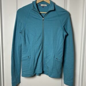 Ibex 100% Merino Wool Blue Full Zip Jacket Gorpcore Outdoor Sustainable Style
